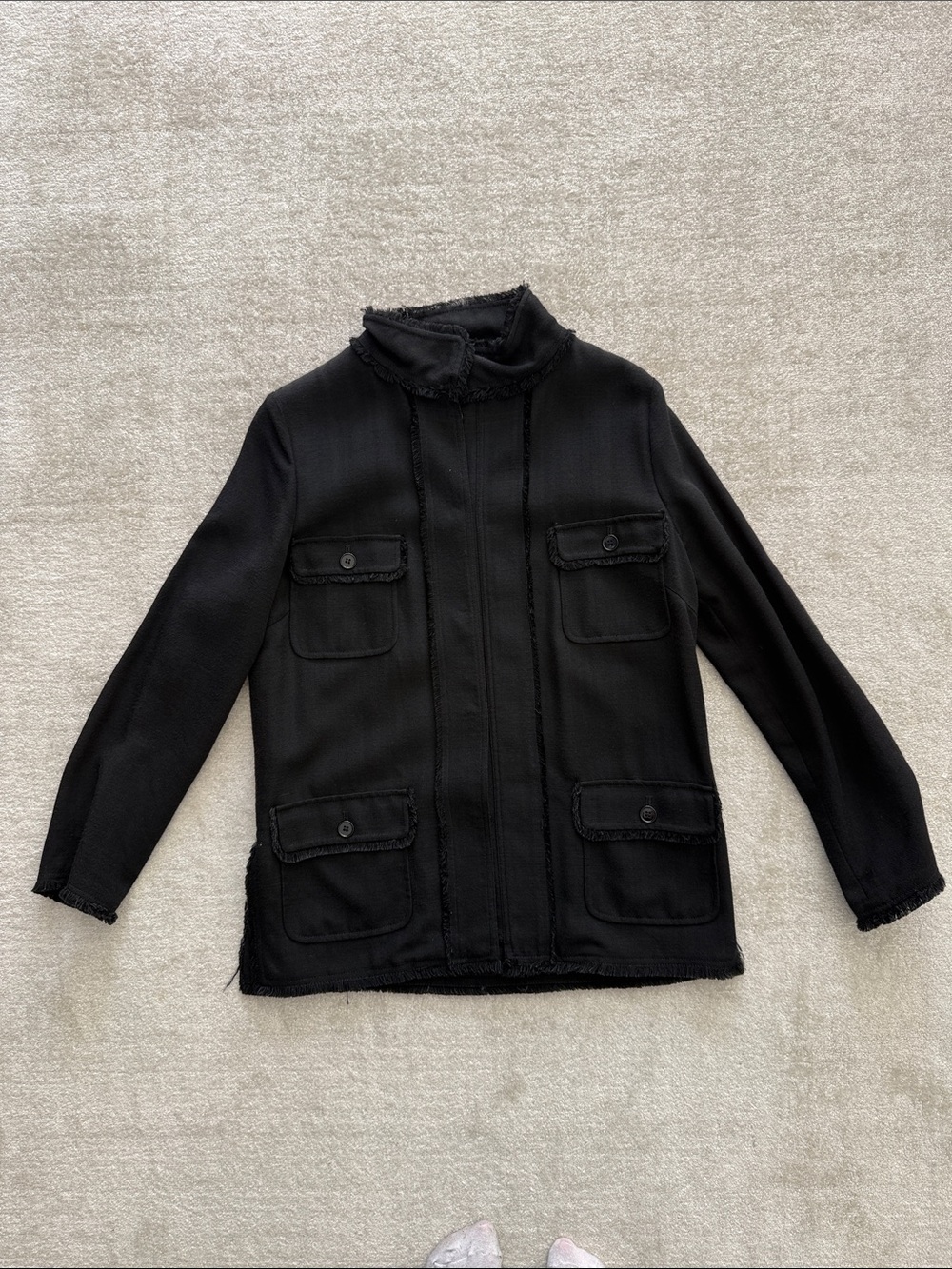 Dolce & Gabbana Frayed Edge Military-Style or Safari Style Jacket, Elegant